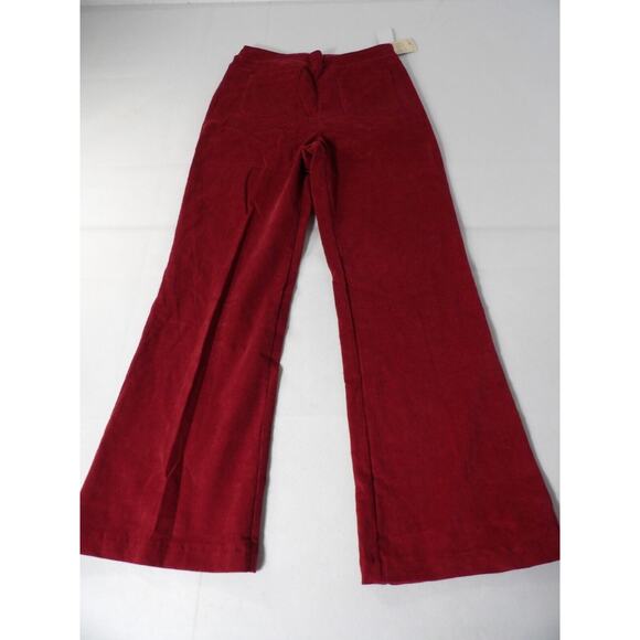 Self E Large Corduroy Pants Trousers Red NWT Pull On Stretch Waist Wide Leg Y2K - Picture 2 of 14